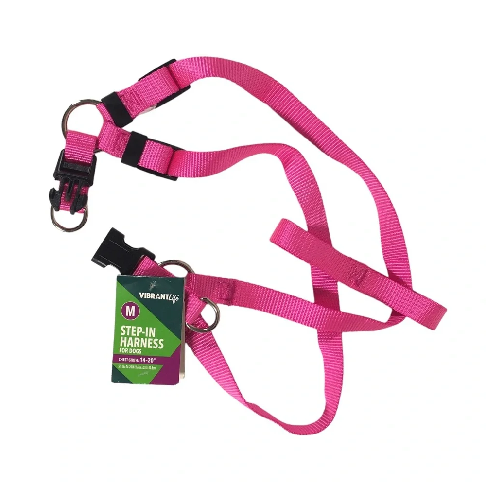 Vibrant Life Pink Nylon Step-In Dog Harness, Medium, NWT - Picture 2 of 5
